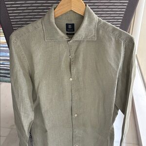 Men's Beige Button-Down Shirt by B